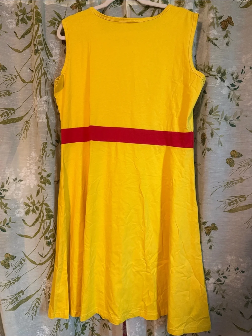 Girls' Yellow Sleeveless Dress with Red Waistband - Brand:Ruikajia xxl ex Disney